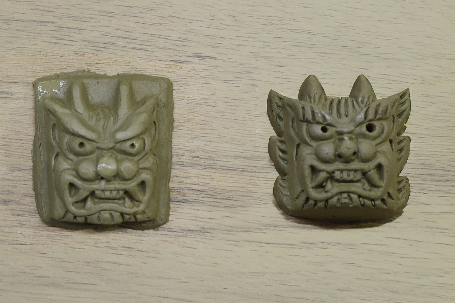 型を使用して制作した鬼瓦